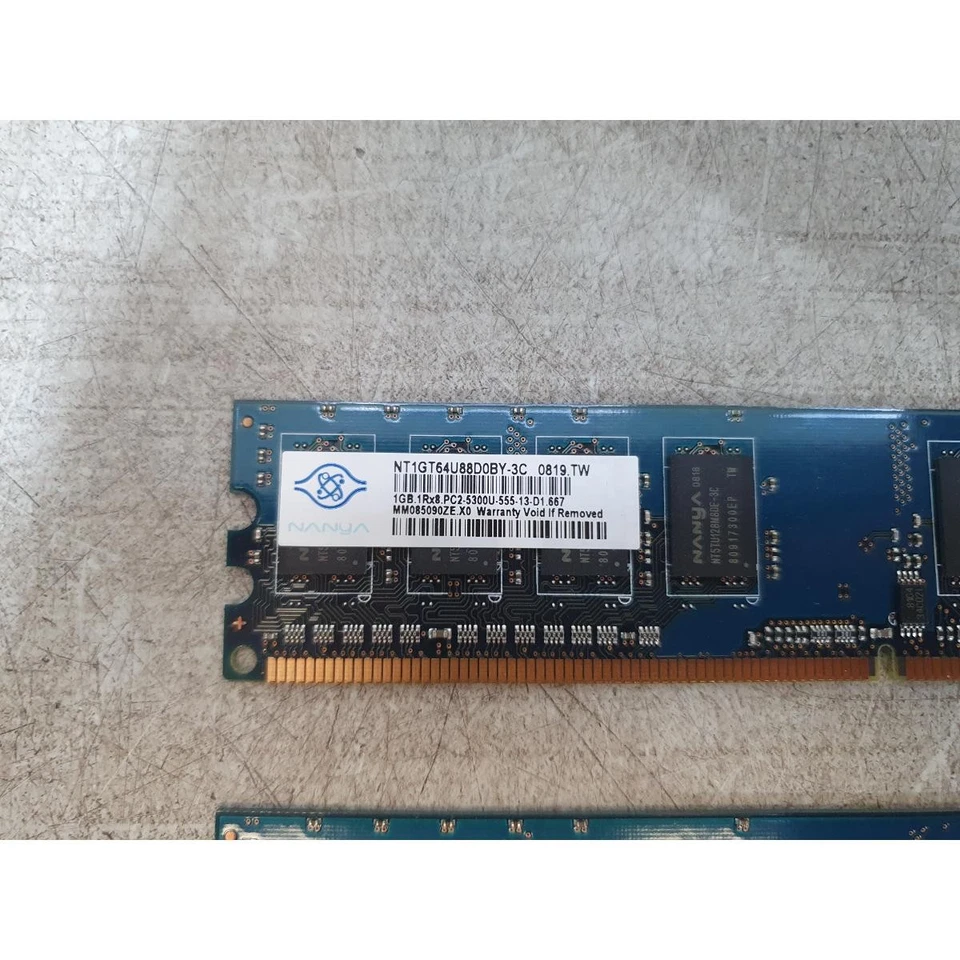 Lot of 4 Nanya & Samsung Memory Module (1GB & 512MB) DDR2 RAM 240-Pins PC2-5300 - Image 2 of 4