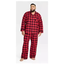 Wondershop Men's 2 Piece Pajamas Buffalo Red Check Plaid Size XL Tall