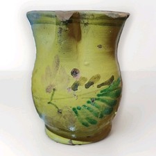 BROCCA o Cannata con decoro a mano Fiori e foglie Caltagirone primi 900 h cm. 19