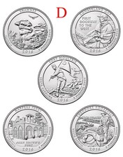 2016-D AMERICA THE BEAUTIFUL QUARTERS UNCIRCULATED [SET OF 5 COINS] 2016D
