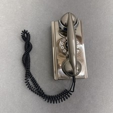 Crosley Grand Wall Phone Brushed Chrome Art Deco Retro Wall Hung Phone Untested