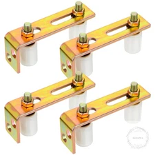 4 Pack Slide Gate Guide Roller Adjustable Dual Nylon Rollers with L Rear Post Br