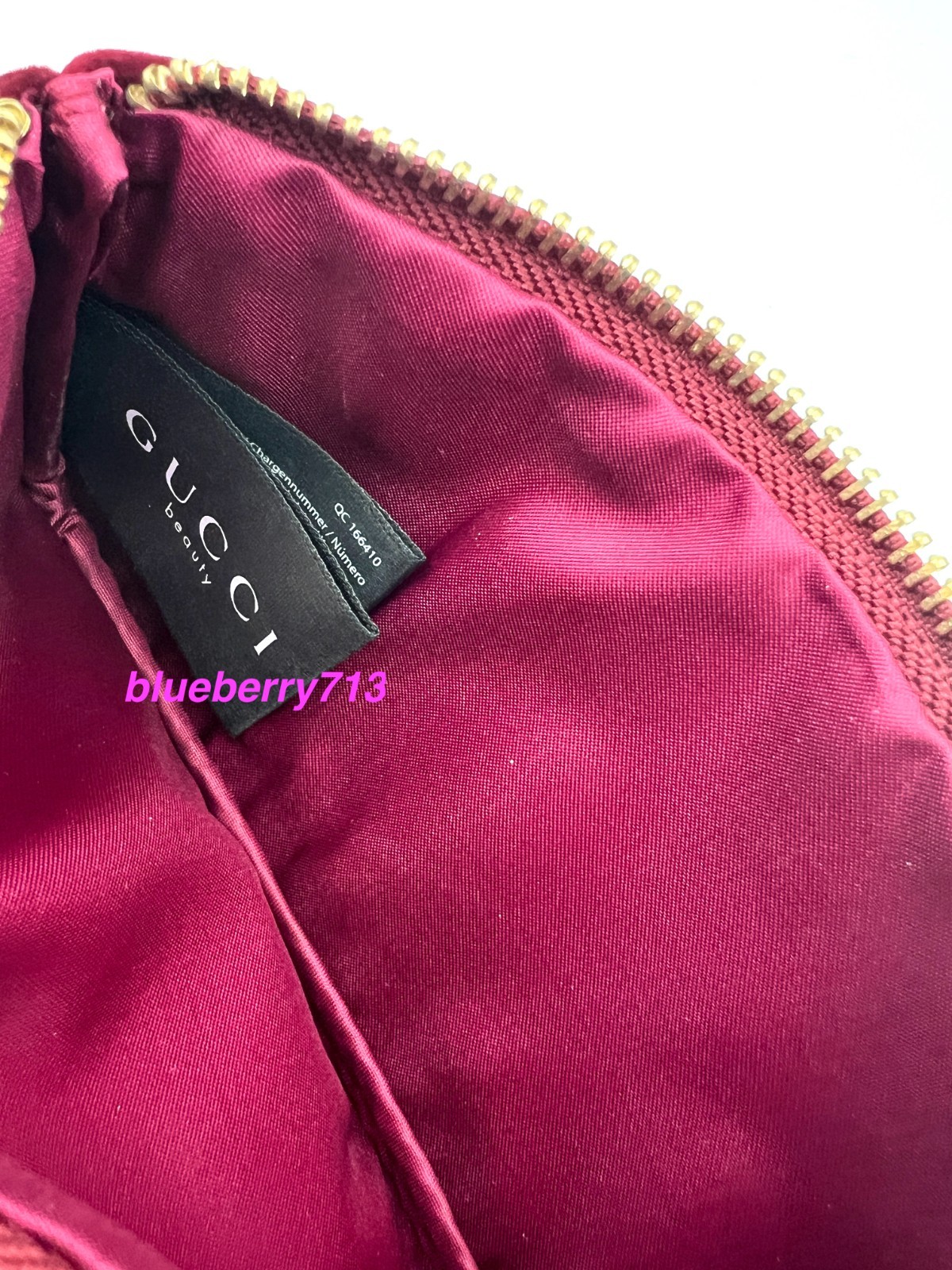 New! Gucci Beauty  Makeup Bag Pouch Clutch  with zipper ~ Burgundy thumbnail 4