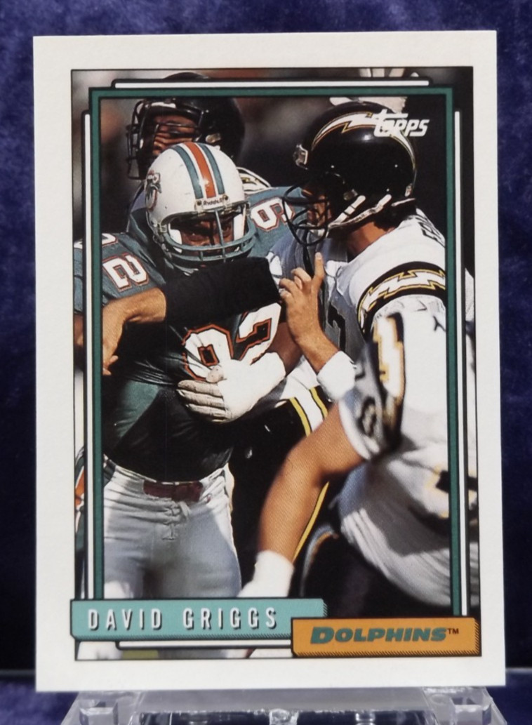 1992 Topps #588 - David Griggs - Miami Dolphins - Near Mint