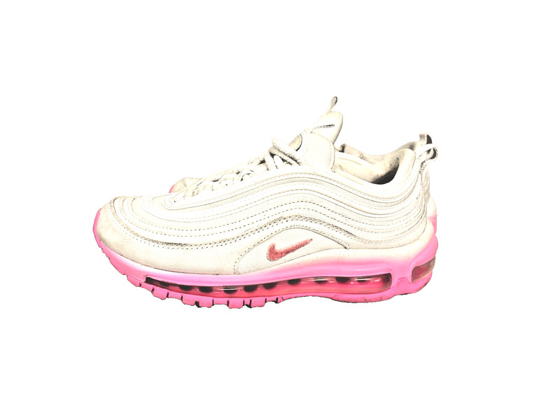 Women’s Size 7 - Nike Air Max 97 SE Barbie Chenille Swoosh White Pink FJ4549-100