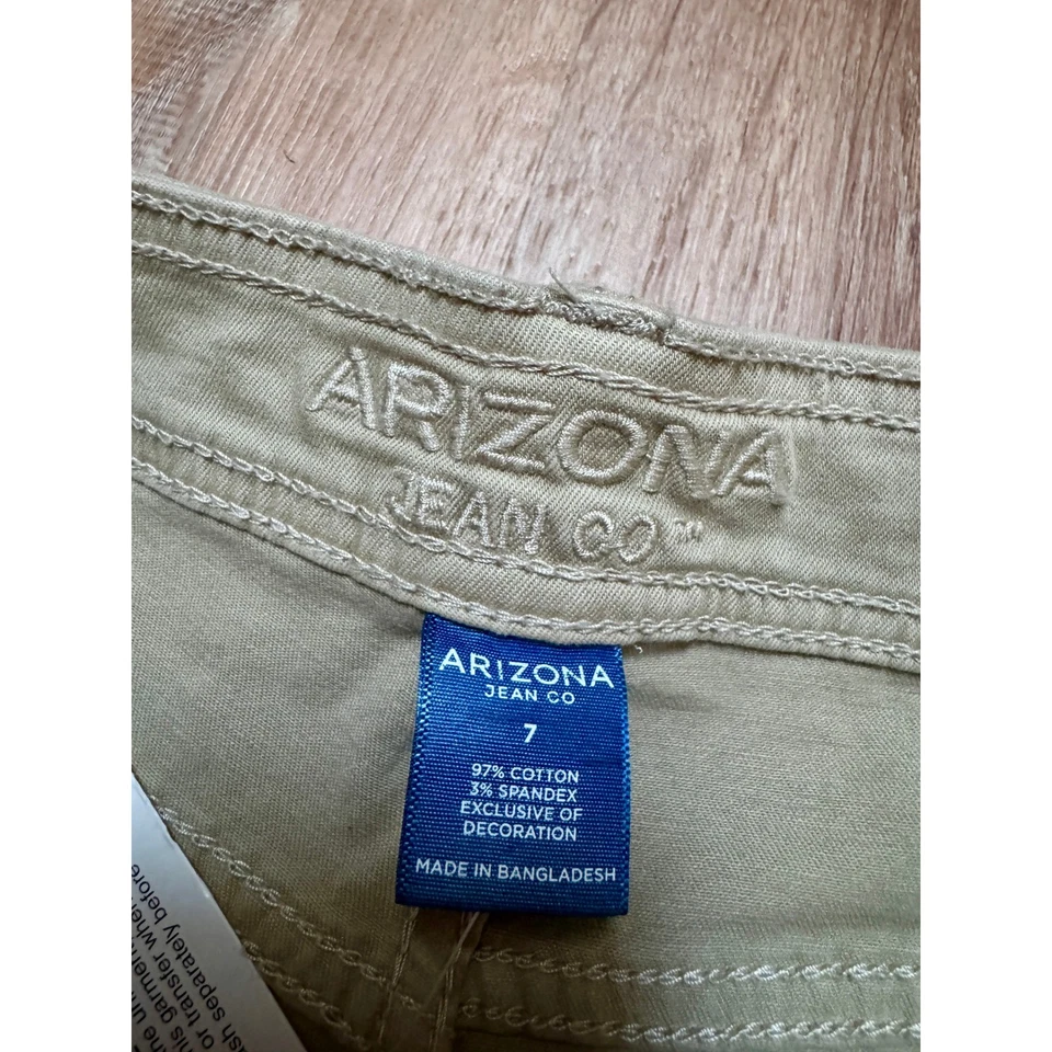 Pantalones cortos para mujer Arizona Jean Co caqui envejecido talla 7 nuevos con etiquetas Foto 4 de 4