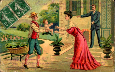 Multiple Babies - ''where babies come from'' - Vintage Postcard, Children