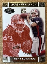 2007 Topps Co-Signers Gold Red #53 Trent Edwards/Marshawn Lynch 005/399 rookie 