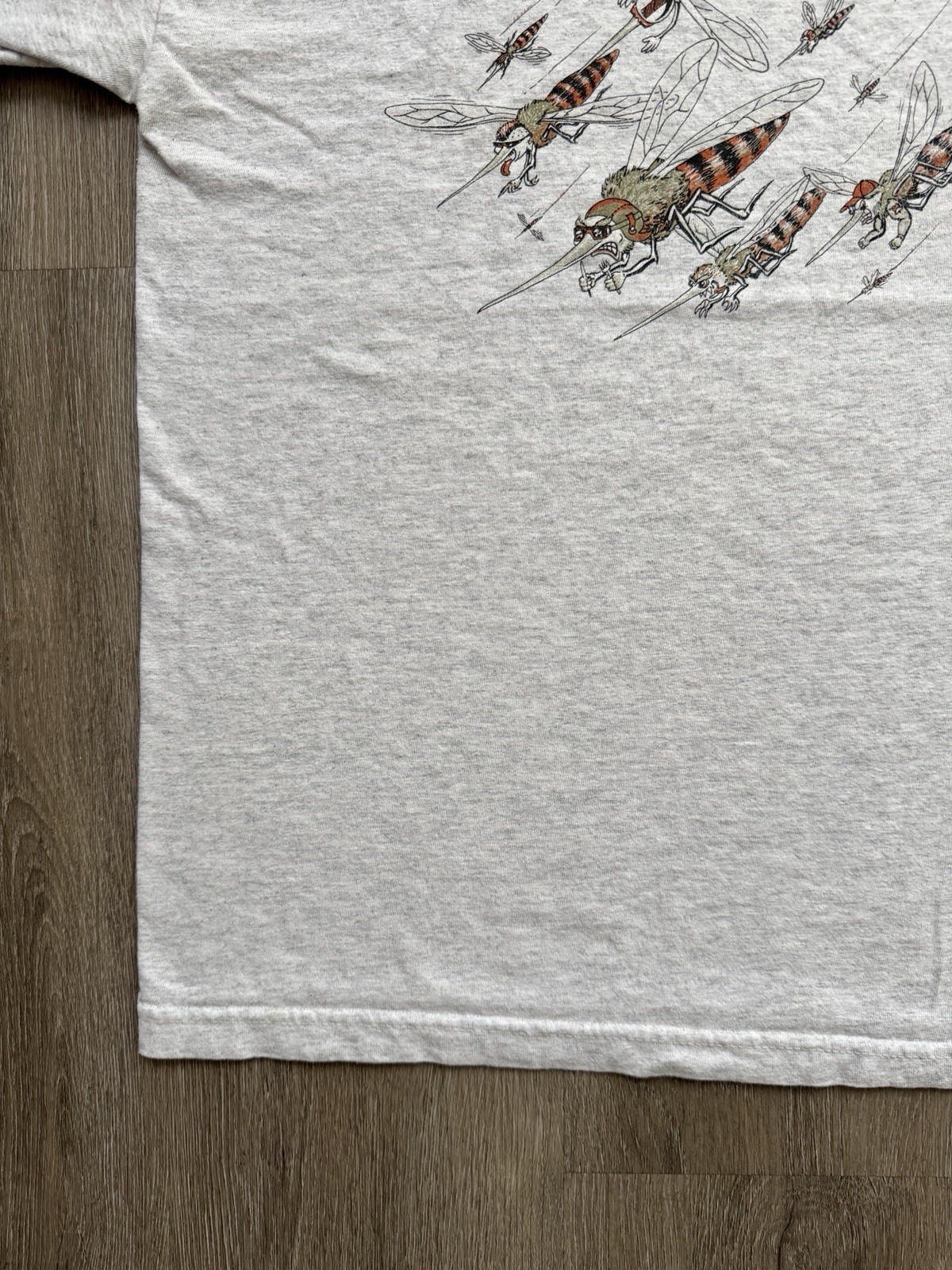 Vintage Y2K Canadian Air Force Mosquito Funny Art Insect Grey Shirt Large Rare image 6