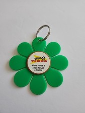 Vintage Big O Tires Flower Power Key Chain Green Promo 1980