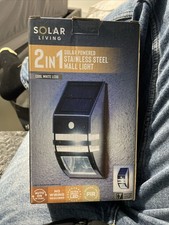 Mason & Jones 366487 2-in-1 Solar Power Wall Light Silver Motion Sensor Security