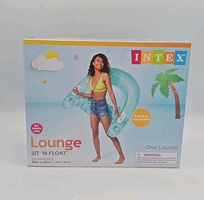 Intex Lounge Sit 'N Float Pool Toy Cup Holder 58'' x 39'' Inflatable 