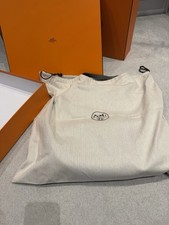 HERMES Double Sens 45 Tote Bags Taurillon Clemence Blue etoupe Reversible