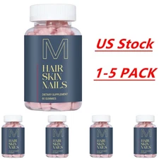 Hair Skin and Nails Gummies, Vegan biotin Vitamins, Healthy Hair 1-5 PACK USA