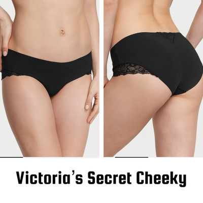 VICTORIA'S SECRET Cheekster Cheeky Damenunterwäsche Slip Unterhose Panty Schwarz