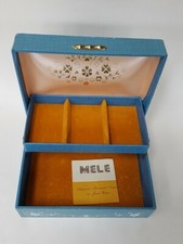 Scatola astuccio vintage anni 50/60 Mele Jewel con cerniera velluto carta satinata