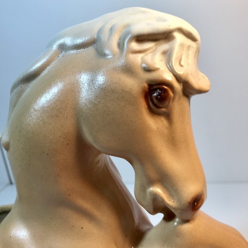 Vintage 1960s Palomino Horse Planter Ceramic Figurine Dramatic Heavy - Picture 3 of 11