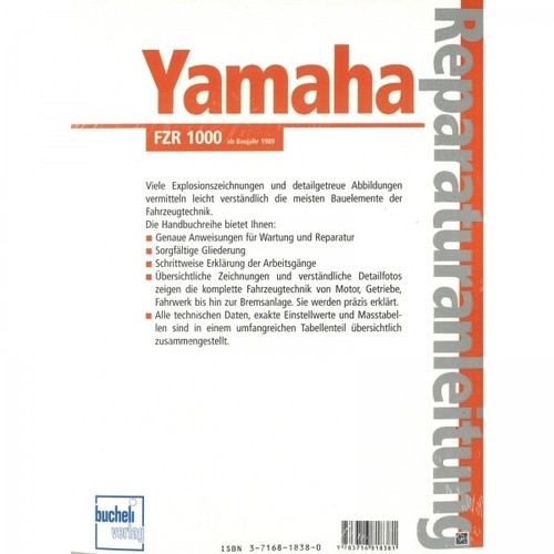 Yamaha FZR 1000 Exup (1989-1994) Reparaturanleitung Bucheli Verlag - Bild 2 von 3
