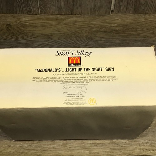 Dept 56 Snow Village McDonald's Light Up The Night Sign - Picture 8 of 12