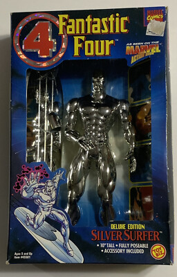 Vintage Silver Surfer 10” Deluxe Ed Figure By Toy Biz Marvel