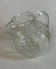 Anchor Hocking Manhattan Depression Clear Glass Tilted Ball Pitcher Small