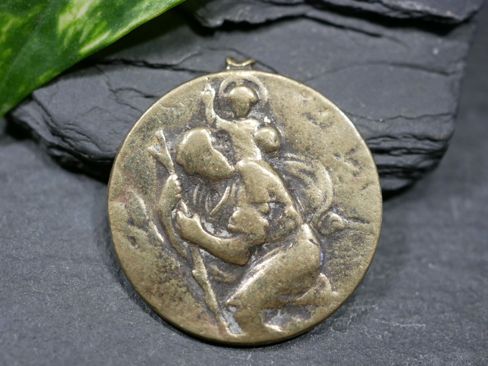 Anhänger Modeschmuck Christophorus Schutzpatron Der Reisenden Auto Goldfarben