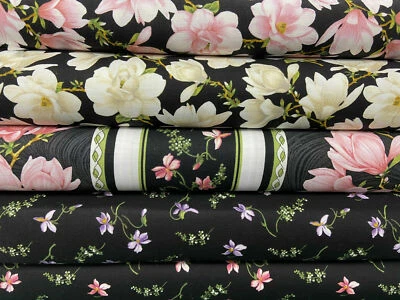 Benartex Accent on Magnolias 100% Cotton Fabric by 1/4 Metre* Floral/Flowers