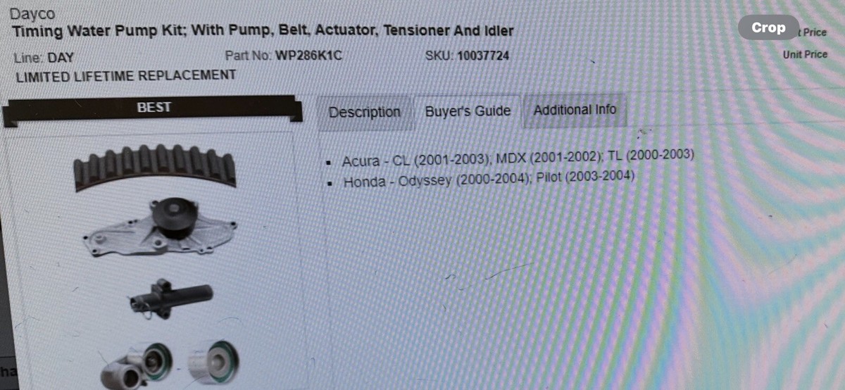 Timing Belt Kit AISIN Water Pump For 00-04 Acura Honda Pilot