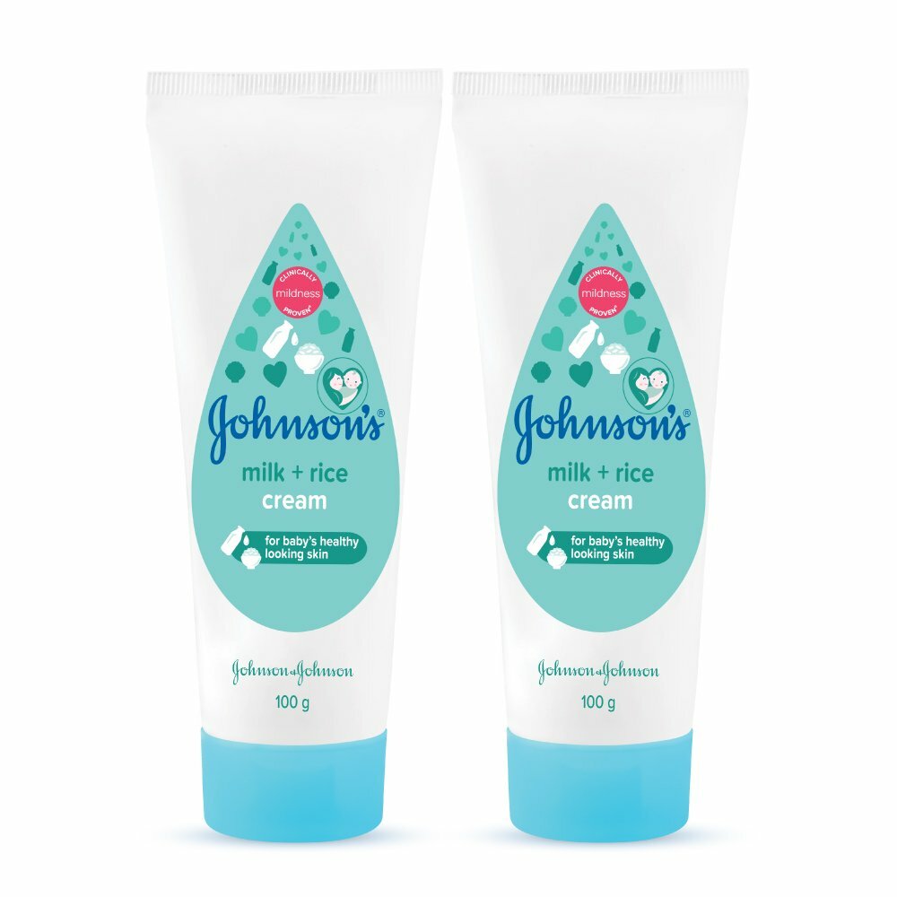 Johnson's Baby Milk and Rice Baby Cream 100g (Pack of 2)