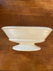 Vintage Haeger USA Pedestal Compote Console Planter Bowl Off White Cream Ivory
