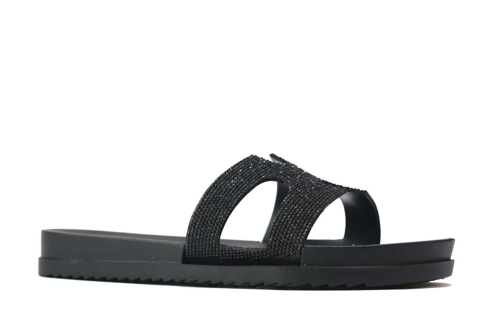 PANTOFOLA D’ORO SANDALI SLIP ON DONNA DIAMANTE CIABATTE NERE PUNTA APERTA MISURA 3 8