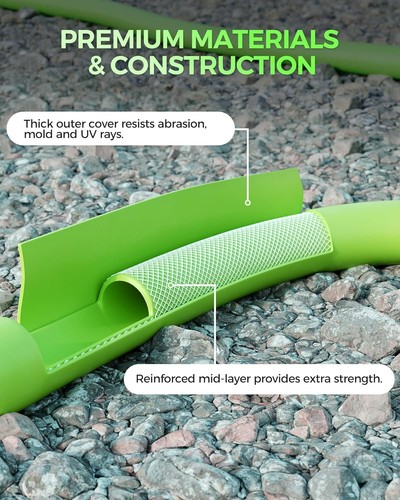 Garden Hose 50 ft x 5/8 in Heavy Duty, Flexible and Lightweight Water Hose, - Picture 6 of 8