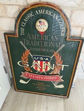 GANT USA Holzschild Werbung Schild Dekoration Wandbild Dekoration Golf Club rar