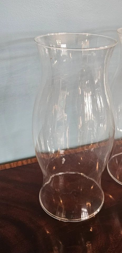 Pair of Williamsburg Style Glass Hurricane Shade 12" H - Image 4 of 4