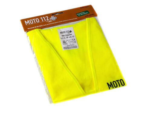 "MOTO 112" Neon Yellow Warning Vest - Picture 1 of 2