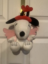 Hallmark Peanuts Snoopy Cupid Valentines Day 9  Plush Hearts  Pink Wings