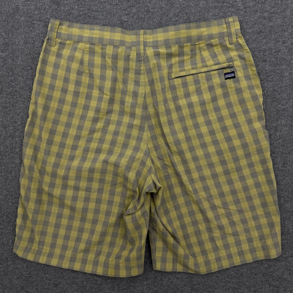 Pantalones Cortos Patagonia Para Hombre 32 Bermudas Verdes Cuadros Algodón Orgánico Elástico 11" Chino Foto 2 de 4