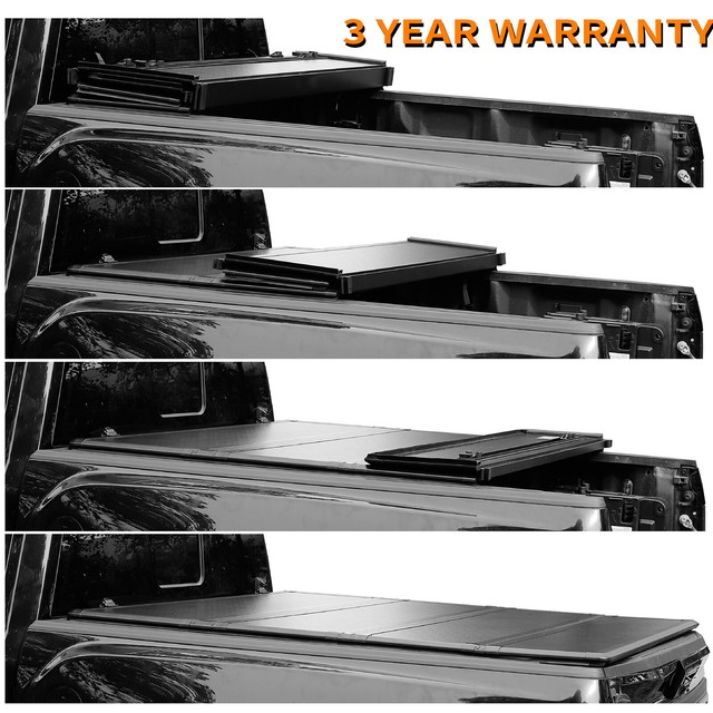 Fits 2007-2021 TUNDRA CREW MAX CAB 5.5 FT BED Hard Solid Tri-fold
