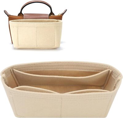 Filz Taschen-Organizer für Longcham Tasche Mini, Beige Kleine Handtaschen 
