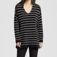 Eileen Fisher Small Size Cozy Black  White Cotton Chenille Tunic Sweater