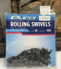 PUCCI Rolling Swivels Size 10 w/ Interlock Snap 100 Value Pack