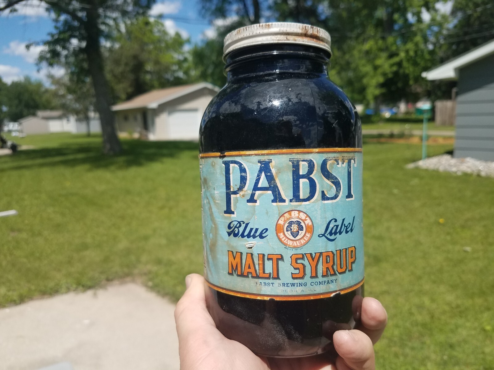 Vtg Rare Pabst Blue Ribbon Malt Extract Syrup Breweriana 2 1/2 Lb Jar