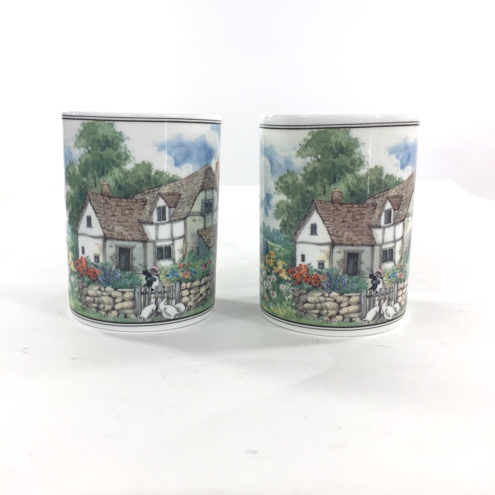 Churchill (Lot of 2) Queens Fine Bone China Cottage Gardens Cat Tea Mug
