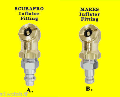 Scuba Tire Inflator Scubapro USD Mares Quick Connect BCD Hose Chuck tool inflate