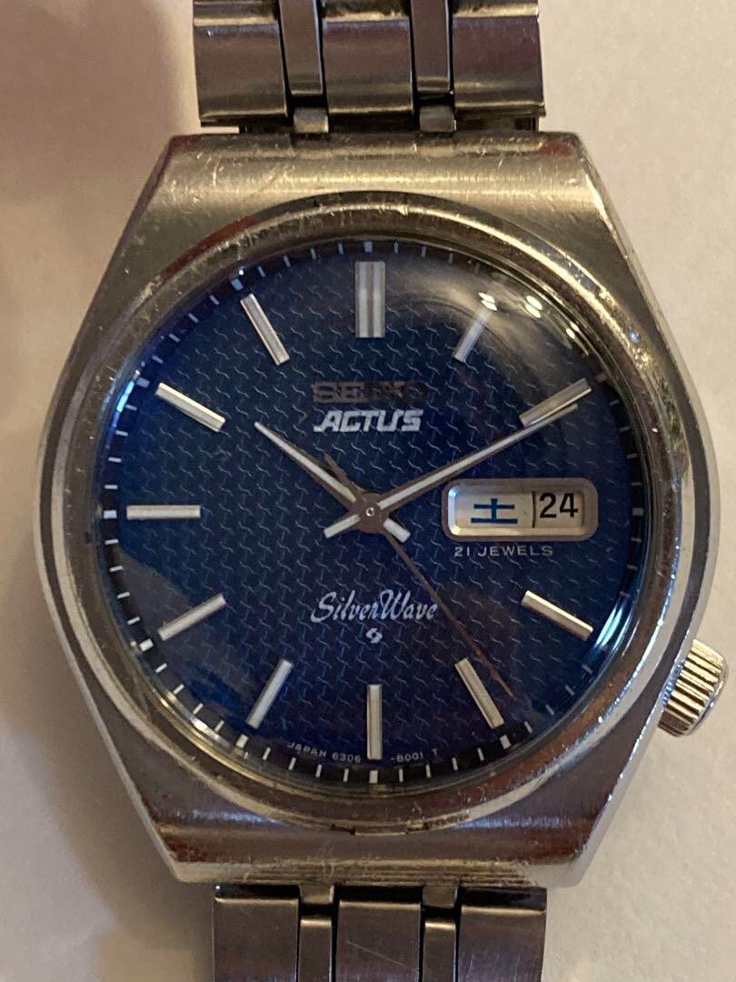 SEIKO Actus Silver Wave 6306-8010 Automatic Blue Dial