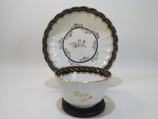 18TH CENTURY WORCESTER DR. WALL PERIOD PORCELAIN TEA BOWL & SAUCER - CIRCA 1785