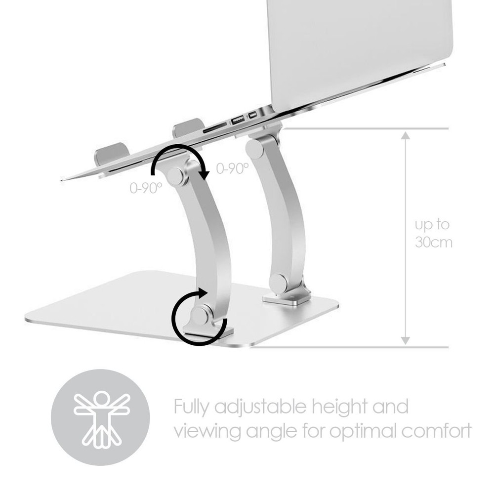 Adjustable Aluminum Laptop Stand Foldable Ergonomic Desk Riser for Computers