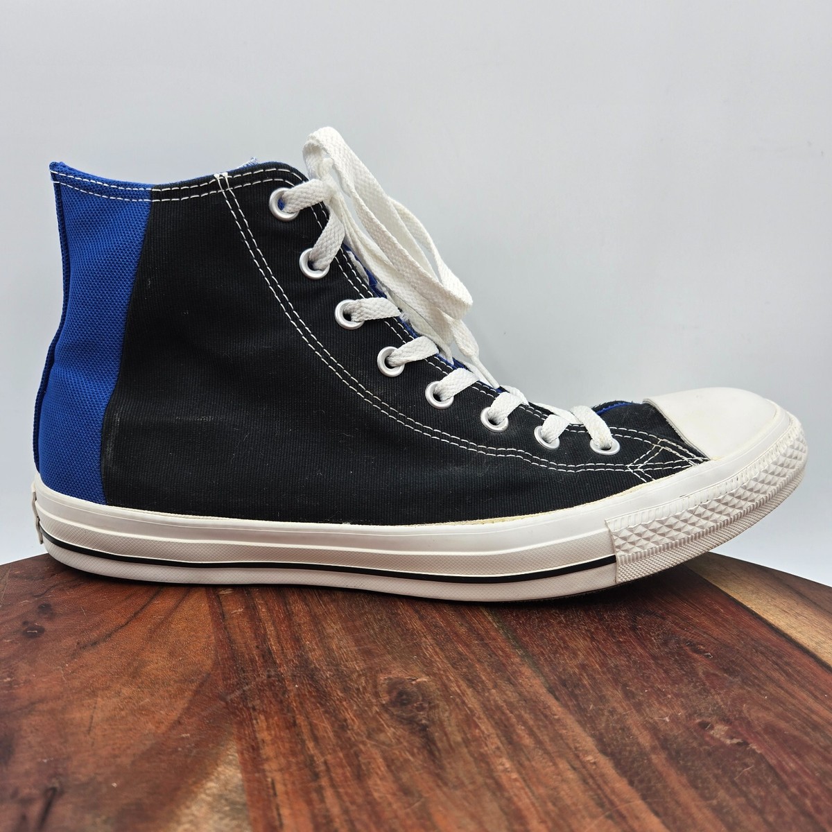 Converse Chuck Taylor Shoes Men's 12 Black Blue Canvas High Lace Up Sneakers