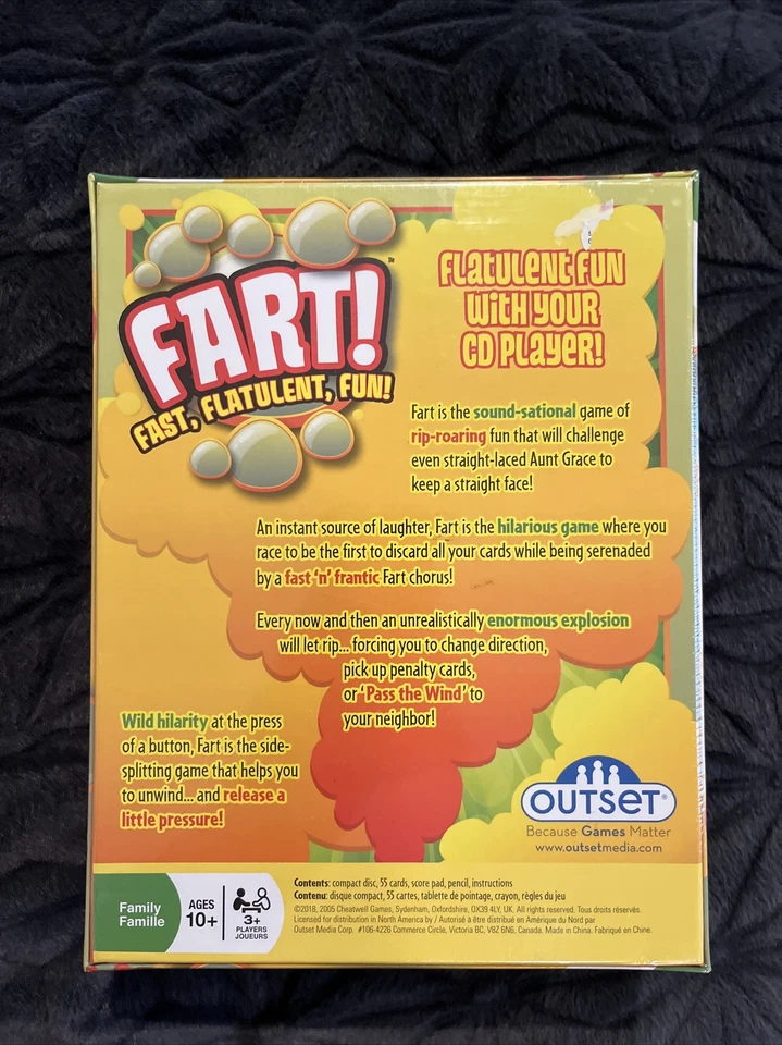 ¡PEDO! Juego de cartas Fast 'n' Flatulent con CD Sound-Effects ~ Nuevo Foto 2 de 3