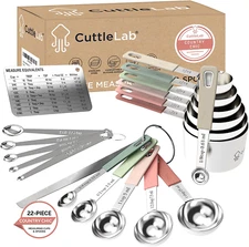 22-Piece Stainless Steel Measuring Cups and Spoons Set, Tad Dash Pinch Smidgen D